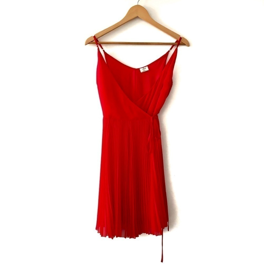 Wilfred | Beaune Pleated Mini Dress Red Size XS Aritzia - Picture 6 of 12